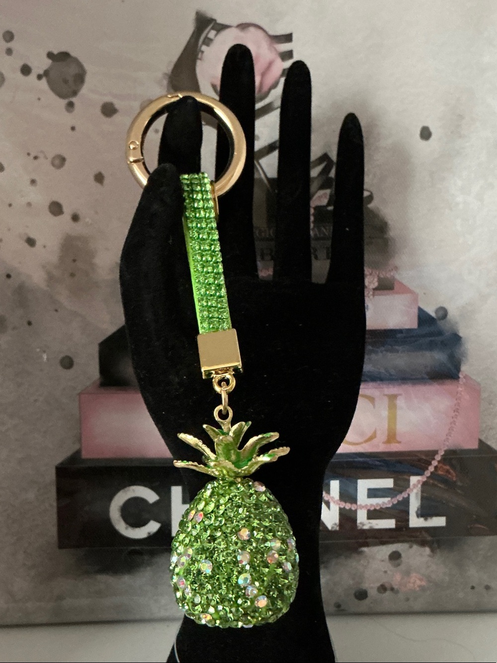 Green Crystal Pineapple Keychain/Bag Charm